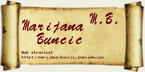 Marijana Bunčić vizit kartica